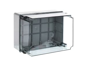 Puszka natynkowa wysoka z przeźroczystą pokrywą seria 440 IP56 300x220x180 szara EC440C8