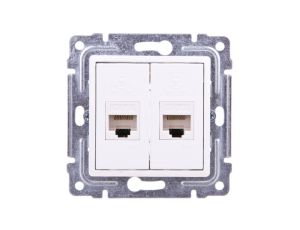 VENA Gniazdo komputerowe podwójne 2xRJ45 kat.5e nieekranowane białe 510467