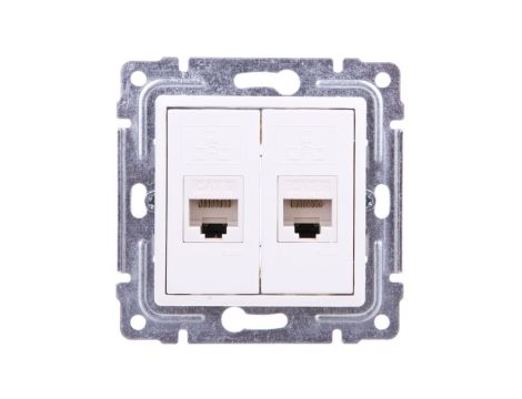 VENA Gniazdo komputerowe podwójne 2xRJ45 kat.5e nieekranowane białe 510467