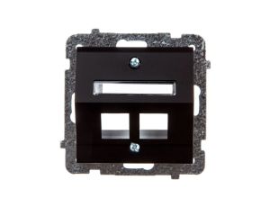 SONATA Obudowa gniazda komputerowego podwójnego czarny metalik bez gniazd GPK-2RS/p/33