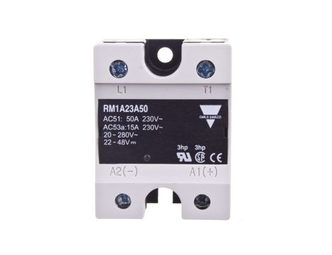 Przekaźnik półprzewodnikowy jednofazowy 24-265V AC 50A 20-280VAC/22-48VDC RM1A23A50