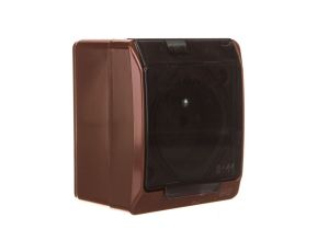 HERMES Gniazdo pojedyncze z/u brązowe z klapką transparentną 2P+Z IP44 0321-05