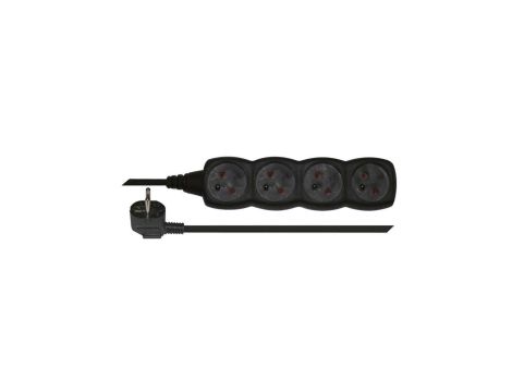 Przedłuzacz 4-gniazda z/u 3m /H05VV-F 3G1/ czarny PC0413