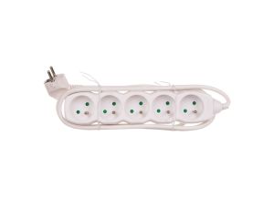 Przedłużacz 5-gniazd z/u 2m /H05VV-F 3G1/ biały P0512