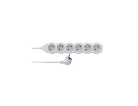 Przedłużacz 6-gniazd z/u 2m /H05VV-F 3G1/ biały P0612