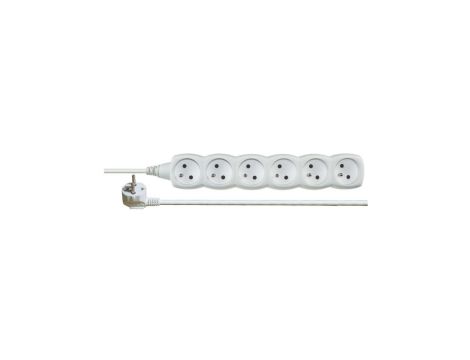 Przedłużacz 6-gniazd z/u 5m /H05VV-F 3G1/ biały P0615