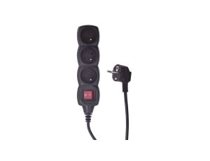 Przedłużacz z wyłącznikiem 3-gniazda z/u 3m /H05VV-F 3G1/ czarny PC1313