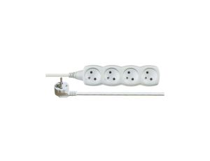 Przedłużacz 4-gniazda z/u 2m /H05VV-F 3G1/ biały P0412