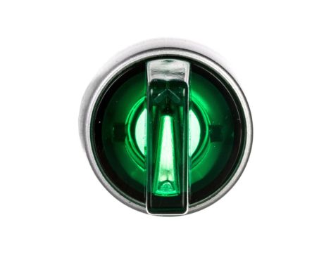 Przełącznik 3-poł. zielony 2Z podświetlany 230V AC pierścień niklowany ST22-P3L.Z-20-LED230AC
