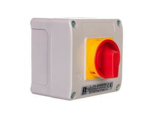 Łącznik krzywkowy 0-1 7P 10A w obudowie OB11 z czołem zamykanym żółto/czerwonym SK10-4.8240OB11ZC
