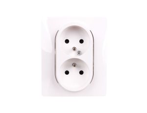 NILOE Gniazdo podwójne z/u kompaktowe 16 A 250V z przesłonami białe 764541