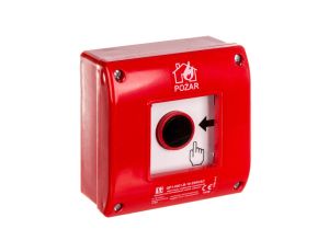 Ręczny ostrzegacz przeciwpożarowy natynkowy, styk 1Z+LED 230V AC OP1-W01-B10-230