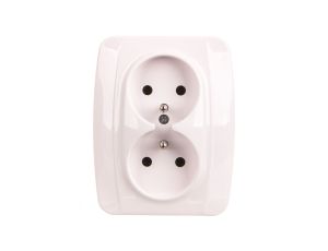 KOS1 Gniazdo podwójne z/u białe 110436