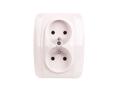 KOS1 Gniazdo podwójne z/u białe 110436
