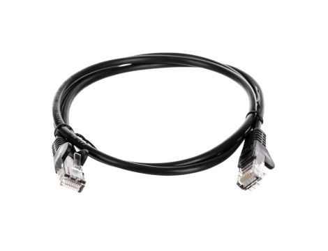 Kabel krosowy patchcord U/UTP kat.5e CCA czarny 1m 68644