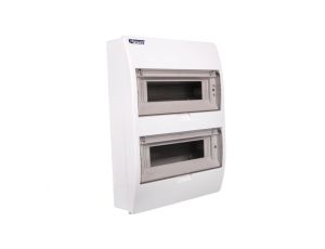 Rozdzielnica modułowa 2x12 natynkowa IP40 z klapką dymną, szyną N+PE S-24+SZYBKA+N+PE 800601 ENE-00354