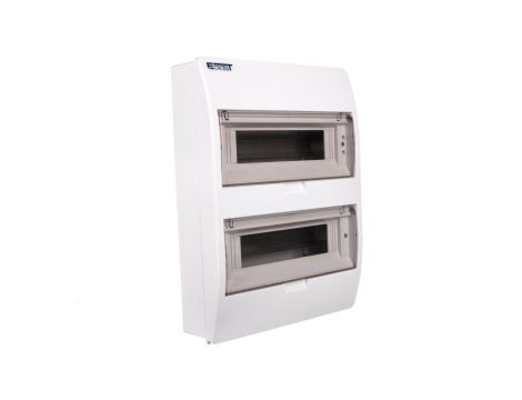 Rozdzielnica modułowa 2x12 natynkowa IP40 z klapką dymną, szyną N+PE S-24+SZYBKA+N+PE 800601 ENE-00354
