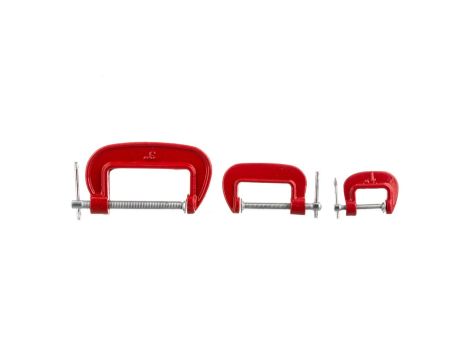 Ściski modelarskie typ G roz. 25, 50, 75 mm zestaw 3 elementy 12A375