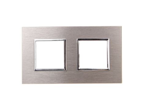 DANTE Ramka podwójna aluminium anodowane INOX 4541282