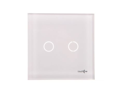 TouchMe Duży panel szklany, łącznik podwójny, biały TM702W
