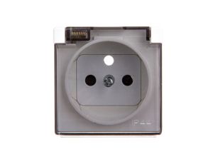 Simon 82 Pokrywa bryzgoszczelna gniazda z/u IP44 z klapką dymną biała 82068KD-30