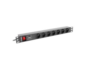 Listwa zasilająca RACK PDU 1U 16A 7x230V PL 2m czarna PDU-07E-0200-BK