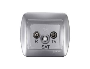 Simon Akord Gniazdo antenowe RD/TV/SAT koŮcowe aluminium metalizowane AAS/26