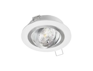 Oprawa OPAL okrągła drapana biała drapana ze srebnrym ringiem