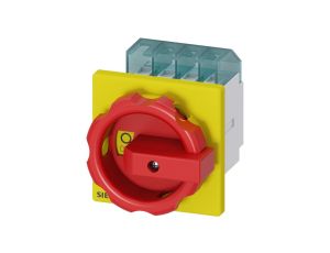 Rozłącznik główny/awaryjny 3P 16A 7.5kW AC23A 400V montaż tablicowy pokrętło żółto-czerwone 4 otwory 3LD2003-0TK53