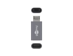 Adapter USB-C - microUSB 2.0 (typ B) szary 55553