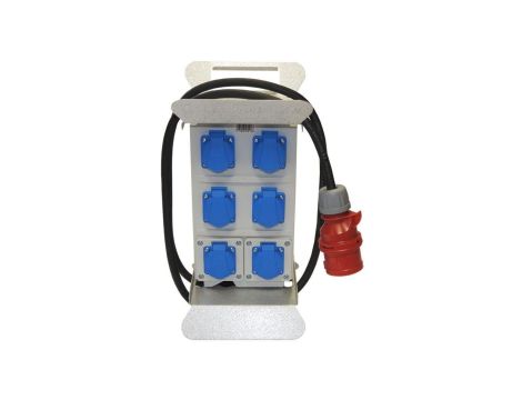 Rozdzielnica budowlana elCARRY C16-0006 IP44 w stojaku, 2m H07RN-F 5G2,5 (OPD) z wtyczką CEE 16A-5P, 6x gniazdo GK 230V 16A 4620