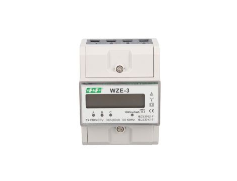 Trójfazowy licznik zużycia energii bezpośredni 80A, zgodność z MID WZE-3