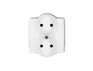 DECO Gniazdo podwójne b/u 2x2P biały DGPR-2p