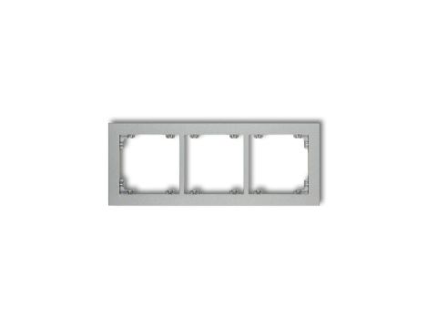 DECO Ramka potrójna srebrny metalik 7DR-3
