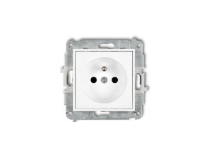 MINI Gniazdo pojedyncze z/u z przesłonami białe MGP-1zp