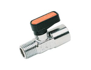 Zawór kulowy Ghilux mini R 1/4 GZ - R 1/4 GW, PN20, gwintowany, mosiądz niklowany, PTFE/NBR