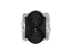 MINI Gniazdo podwójne z/u czarny mat 12MGPR-2z