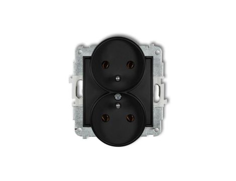 MINI Gniazdo podwójne z/u czarny mat 12MGPR-2z