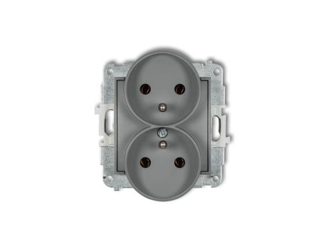 MINI Gniazdo podwójne z/u szary mat 27MGPR-2z