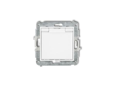 MINI Gniazdo bryzgoszczelne z/u IP44 z przesłonami klapka biała białe MGPB-1zp