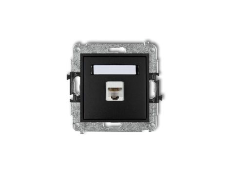 MINI Gniazdo komputerowe pojedyncze 1xRJ45 kat. 5e 8-stykowy czarny mat 12MGK-1