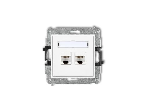 MINI Gniazda komputerowe podwójne 2xRJ45, kat. 5e, 8-stykowy biały MGK-2