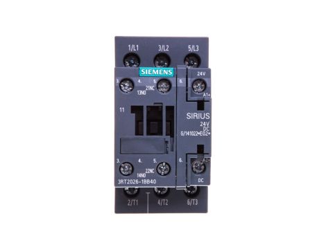 Stycznik mocy 25A 3P 24V DC 1Z 1R S0 3RT2026-1BB40