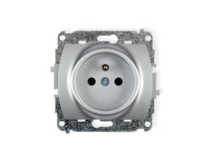 TREND Gniazdo pojedyncze z/u 2P+Z srebrny 5GP-1zp