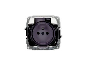 TREND Gniazdo bryzgoszczelne z/u (klapka dymna) biały GPB-1zdp