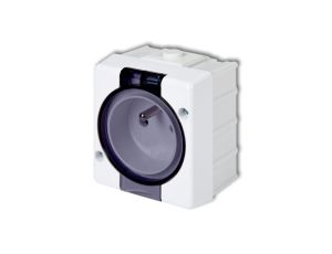 SENIOR Gniazdo pojedyncze z/u (klapka dymna) biały GHS-1d