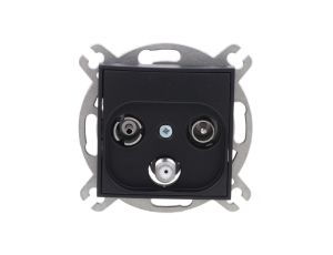 MINI Gniazdo antenowe RTV-SAT końcowe 1,5dB czarny mat 12MGS