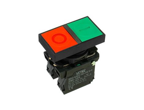 Przycisk podwójny IP54 czerwono zielony EBSA5-AL8325 1NO+1NC G+R LC-Tec 5902838490723