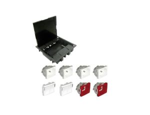 EFAPEL FLOOR BOX puszka podłogowa do podłóg technicznych 4x gniazdo 230V z/u + 2x gniazdo DATA z/u + 4x gniazdo RJ45 kat. 6 FTP