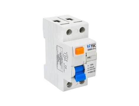 Wyłącznik różnicowoprądowy 2P 16A 30mA typ AC LC-Tec EBS9RN-2P/30/16/AC LCTEC-EBS9RN-2P/30/1